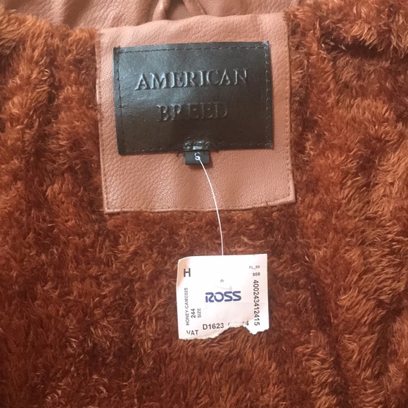 NWT American Breed ladies size S brown pleather jacket - Picture 3 of 6